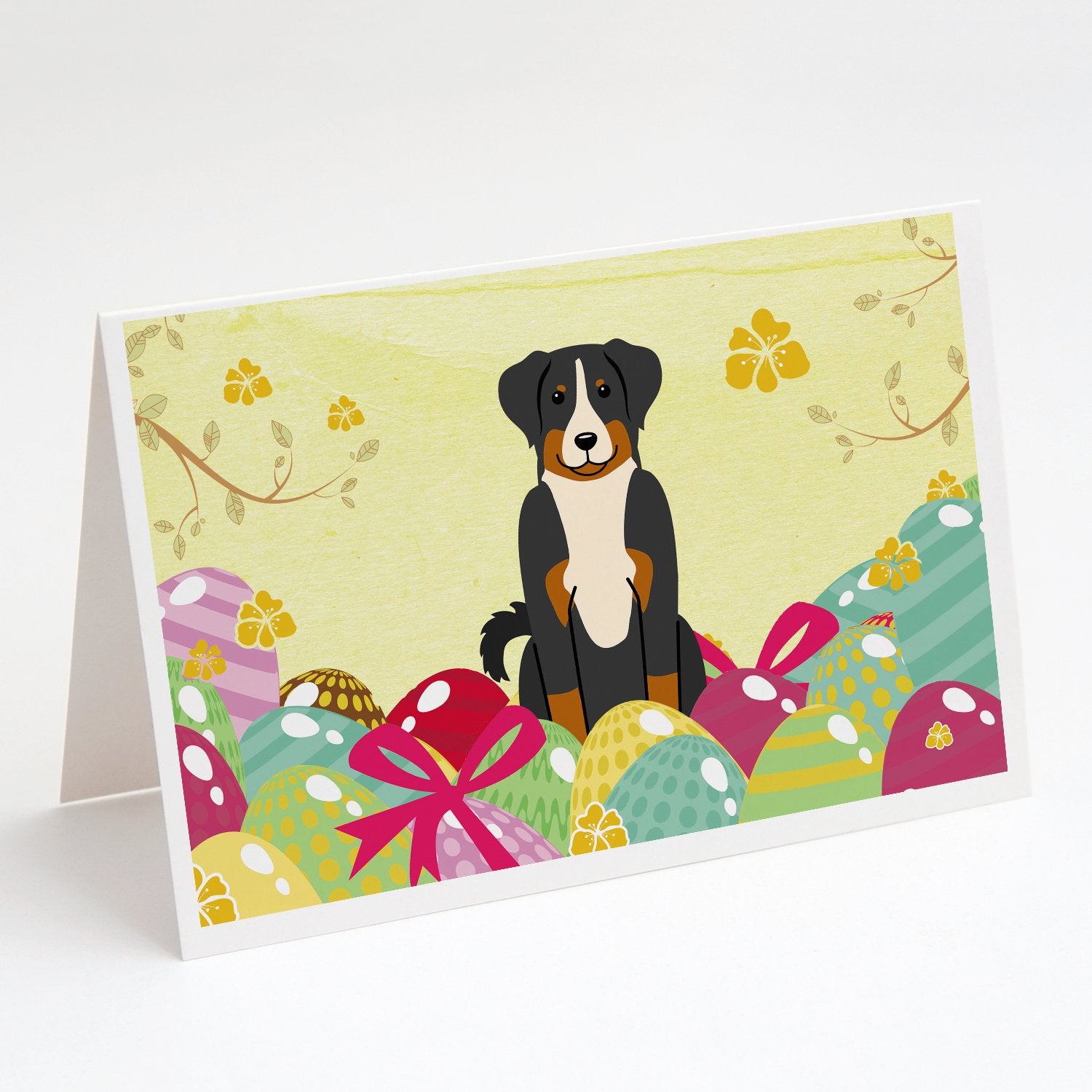 Buy this Easter Eggs Appenzeller Sennenhund Greeting Cards and Envelopes Pack of 8