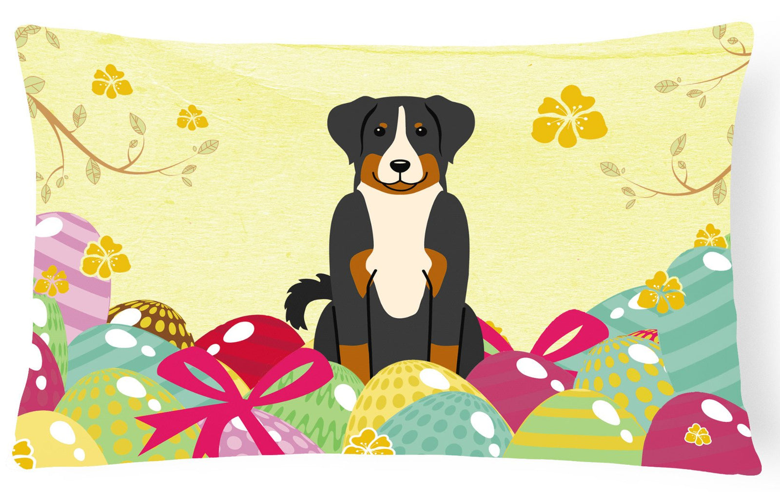 Easter Eggs Appenzeller Sennenhund Canvas Fabric Decorative Pillow BB6043PW1216 by Caroline's Treasures