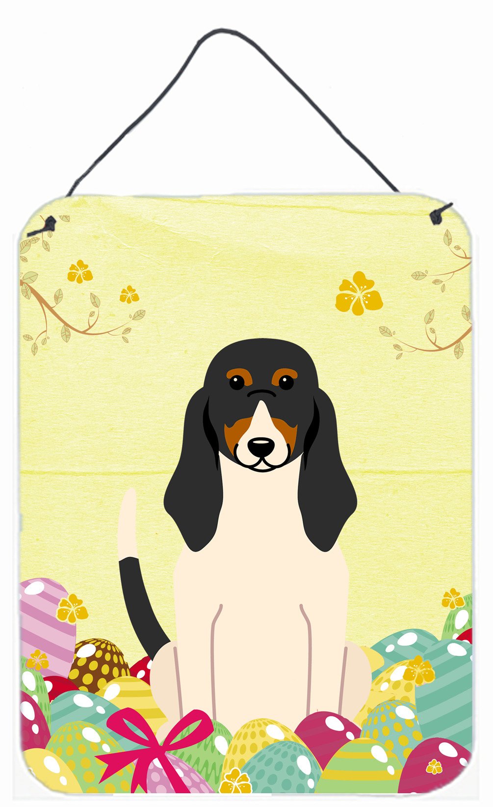 Easter Eggs Swiss Hound Wall or Door Hanging Prints BB6044DS1216 by Caroline&#39;s Treasures