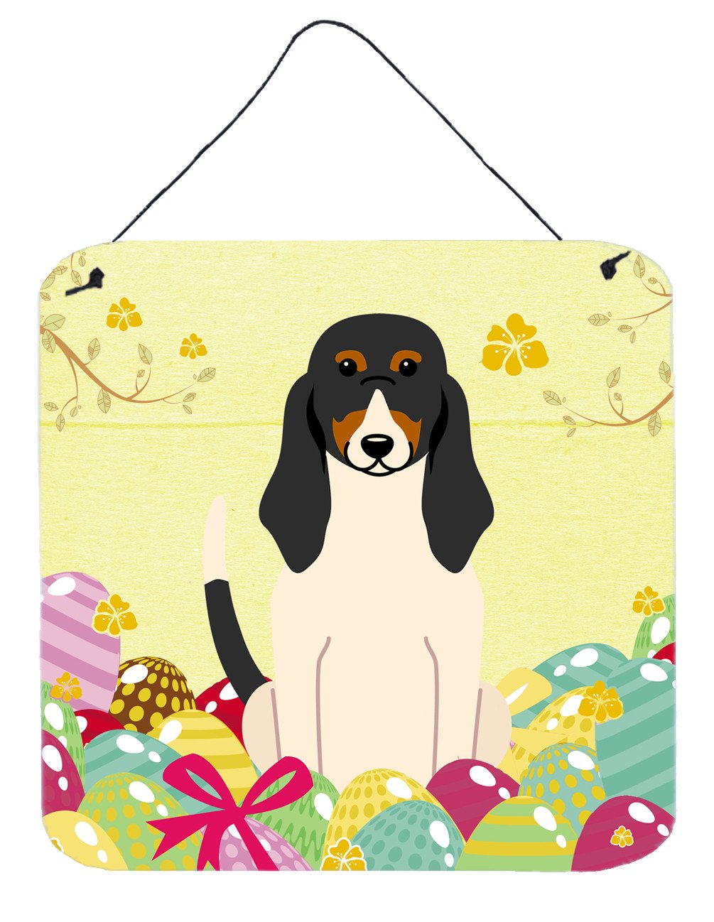 Easter Eggs Swiss Hound Wall or Door Hanging Prints BB6044DS66 by Caroline's Treasures