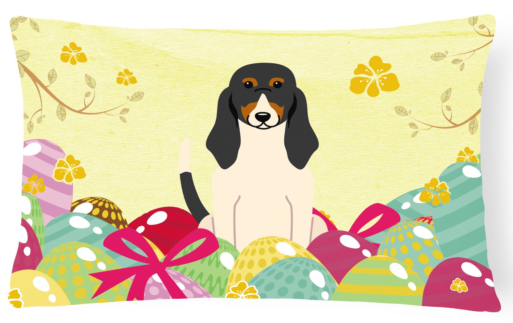 Easter Eggs Swiss Hound Canvas Fabric Decorative Pillow BB6044PW1216 by Caroline's Treasures