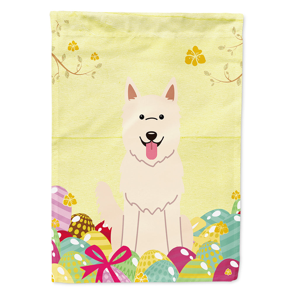 Easter Eggs White German Shepherd Flag Canvas House Size BB6045CHF  the-store.com.