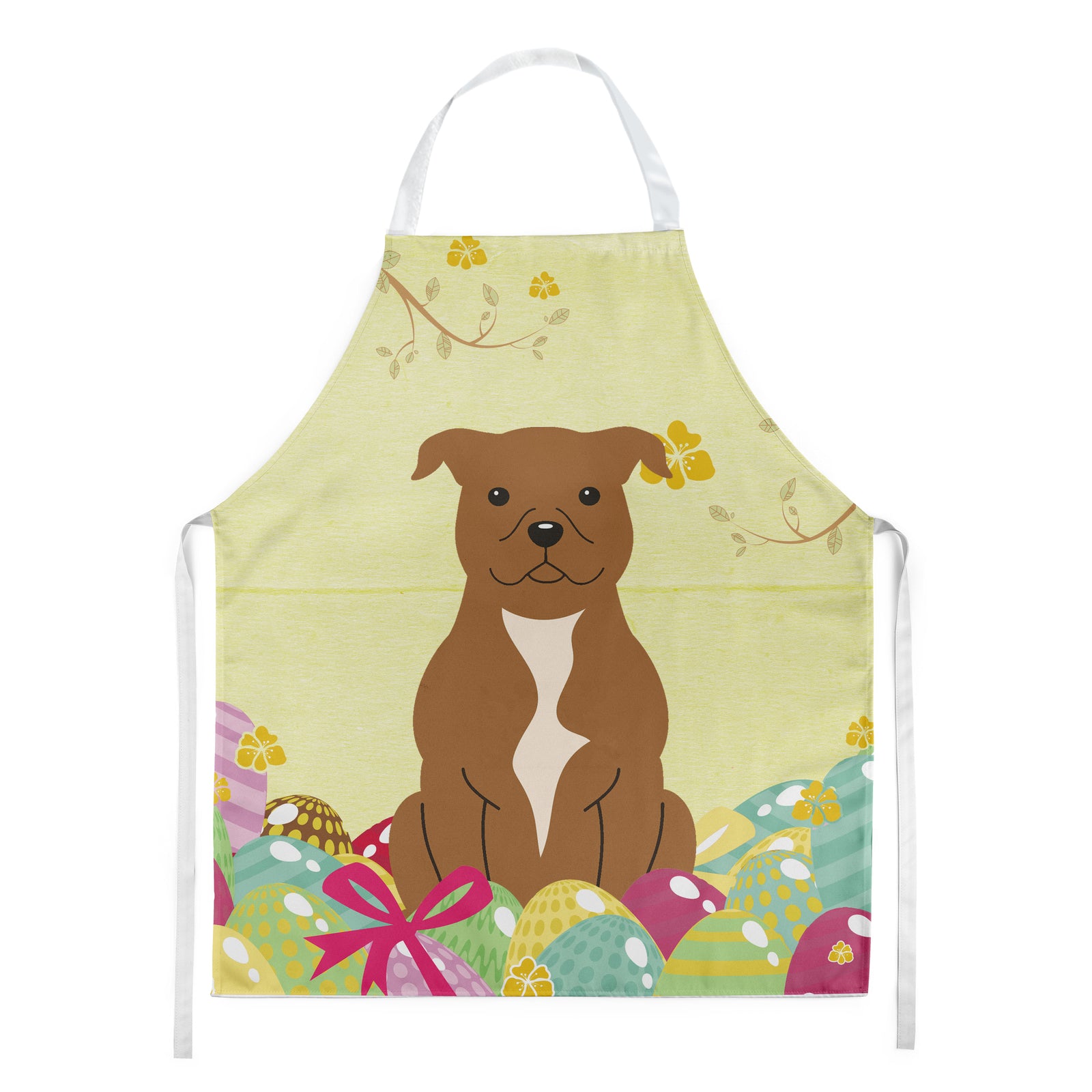Easter Eggs Staffordshire Bull Terrier Brown Apron BB6047APRON