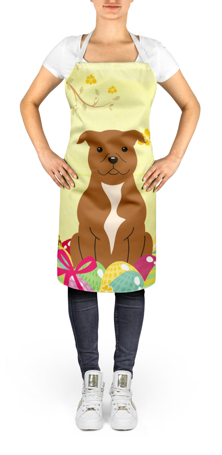 Easter Eggs Staffordshire Bull Terrier Brown Apron BB6047APRON  the-store.com.