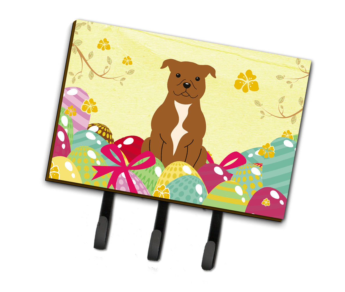Easter Eggs Staffordshire Bull Terrier Brown Leash or Key Holder BB6047TH68