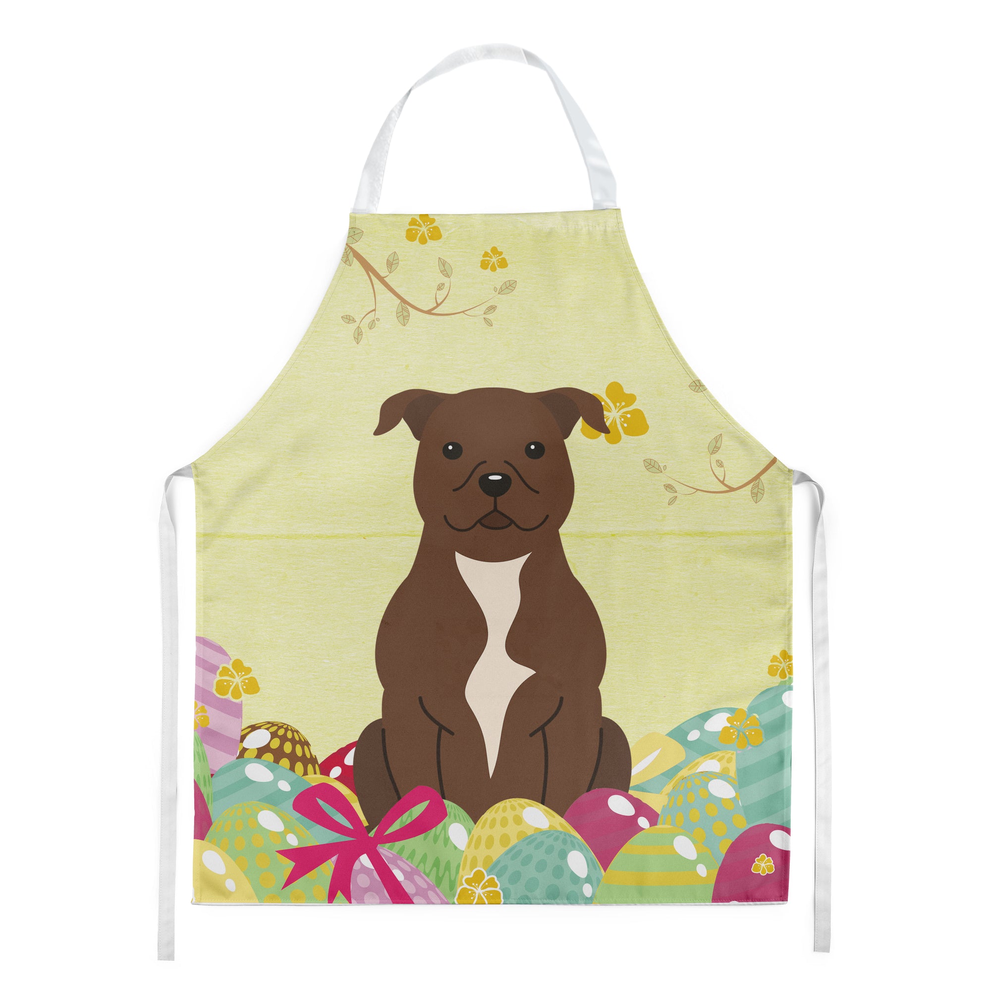 Easter Eggs Staffordshire Bull Terrier Chocolate Apron BB6048APRON  the-store.com.