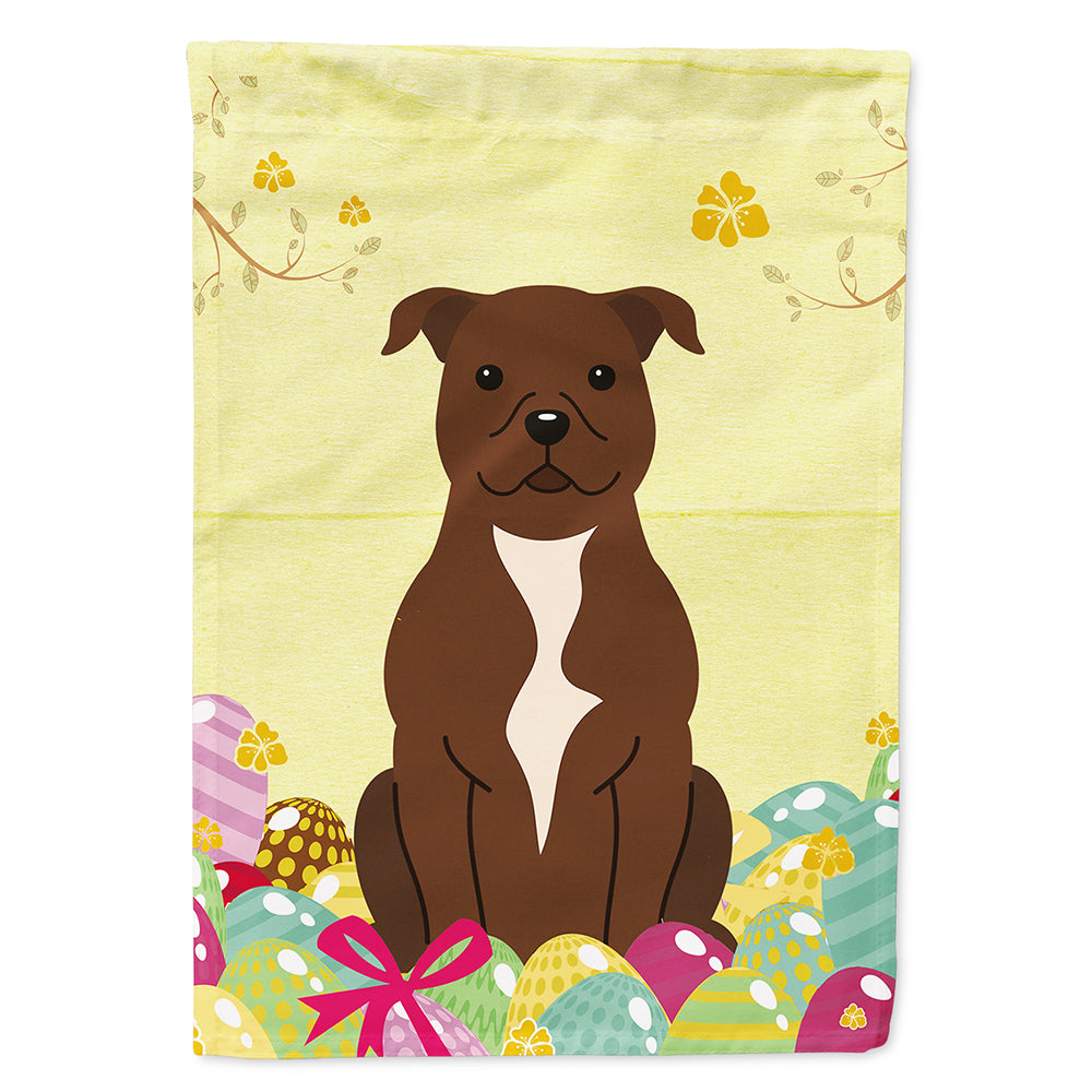 Easter Eggs Staffordshire Bull Terrier Chocolate Flag Canvas House Size BB6048CHF