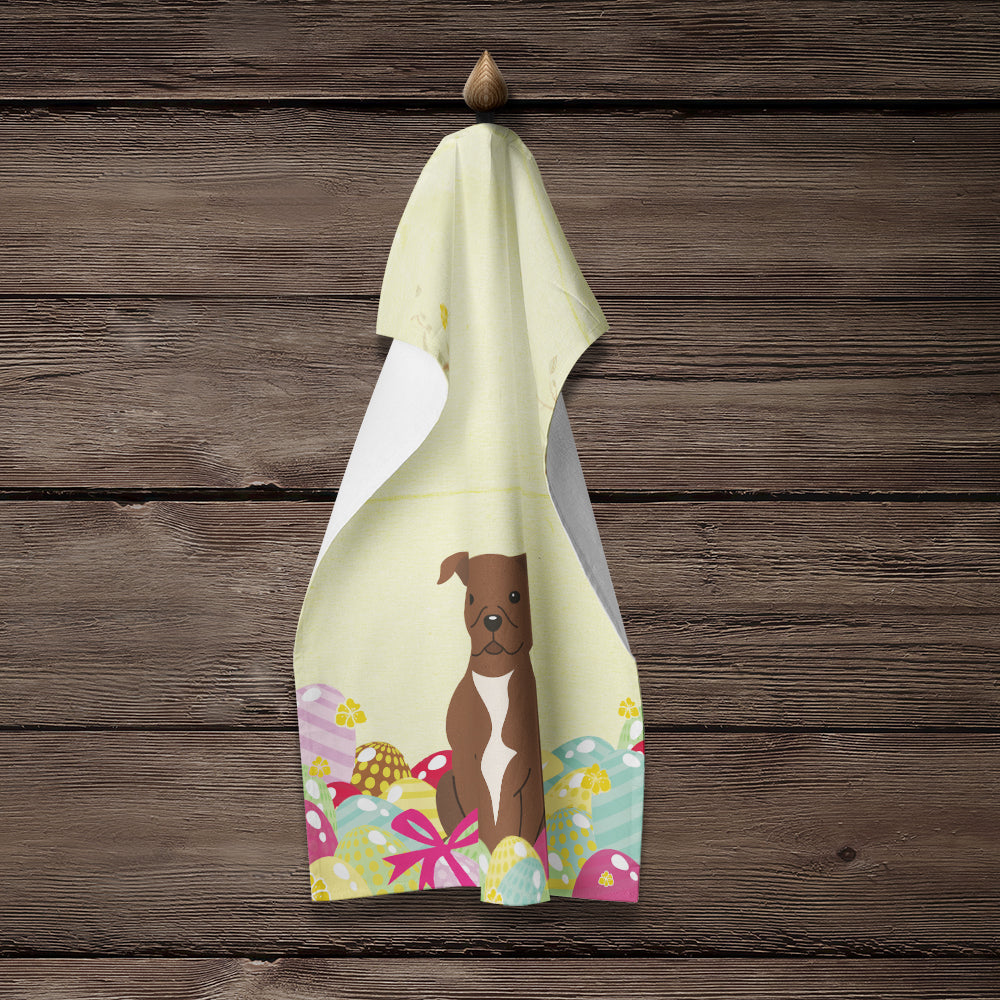 Easter Eggs Staffordshire Bull Terrier Chocolate Kitchen Towel BB6048KTWL - the-store.com