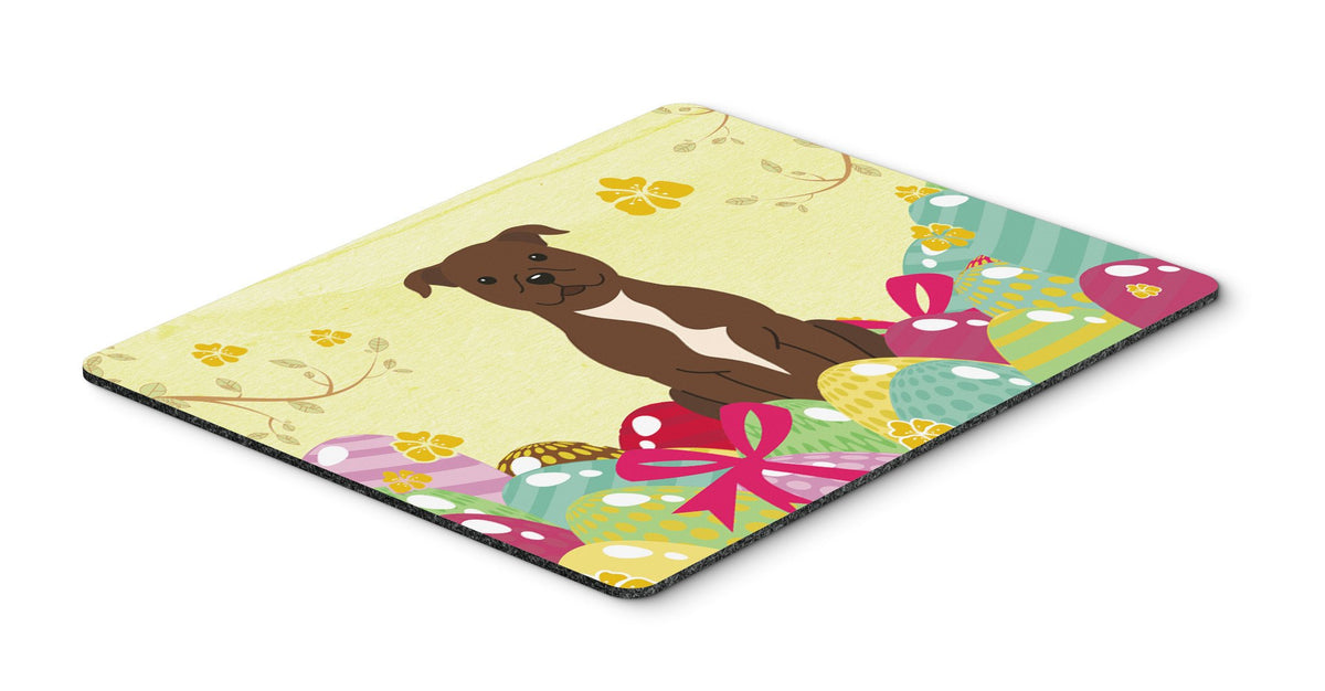 Easter Eggs Staffordshire Bull Terrier Chocolate Mouse Pad, Hot Pad or Trivet BB6048MP by Caroline&#39;s Treasures