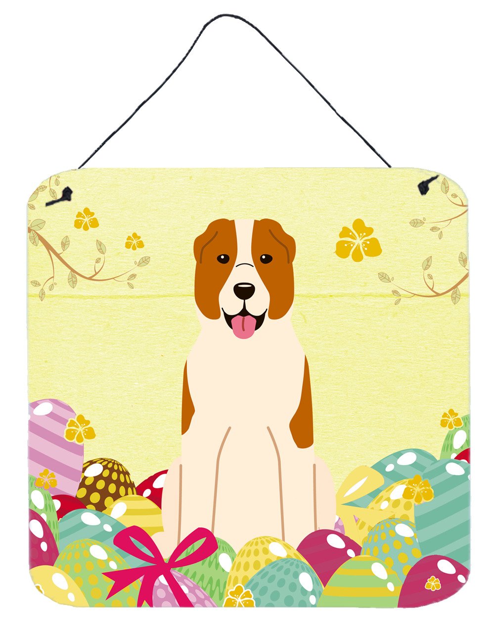 Easter Eggs Central Asian Shepherd Dog Wall or Door Hanging Prints BB6049DS66 by Caroline&#39;s Treasures