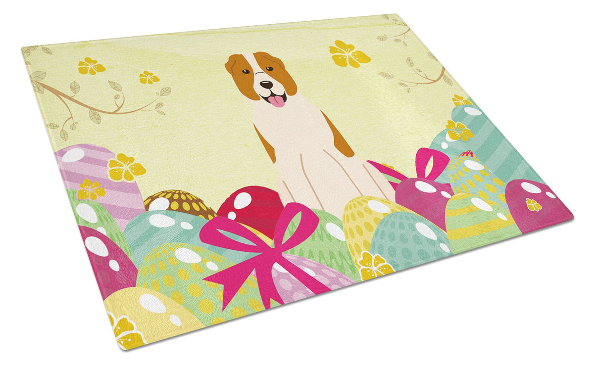 Caroline's Treasures Easter Eggs Central Asian Shepherd Dog Glass Cutting Boards – Durable, Decorative Kitchen Art Large BB6049LCB