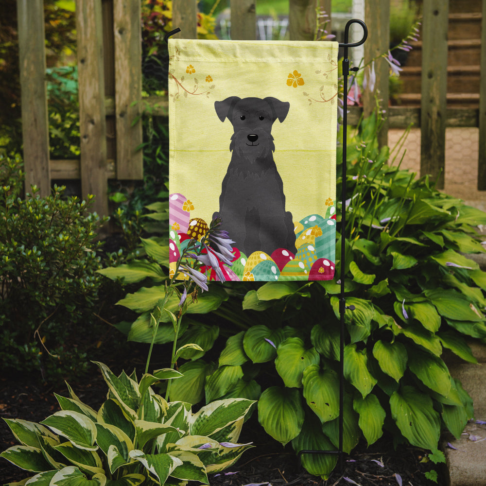 Caroline's Treasures Easter Eggs Miniature Schanuzer Black Garden Flag - Outdoor Decorative Yard Flag BB6051GF