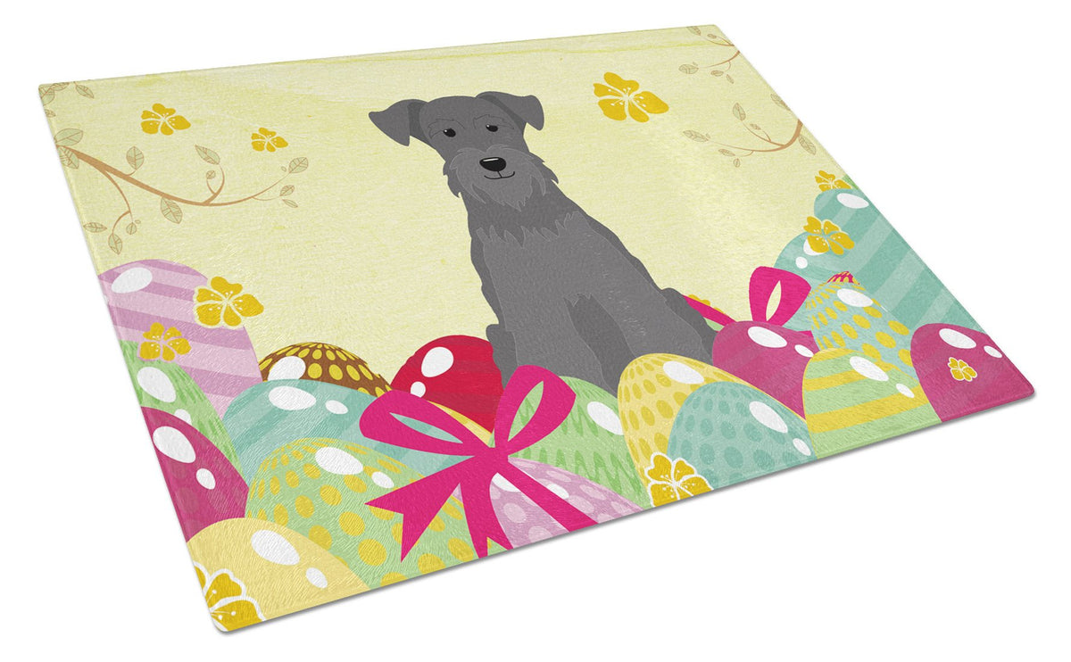 Caroline's Treasures Easter Eggs Miniature Schanuzer Black Glass Cutting Boards – Durable, Decorative Kitchen Art Large BB6051LCB