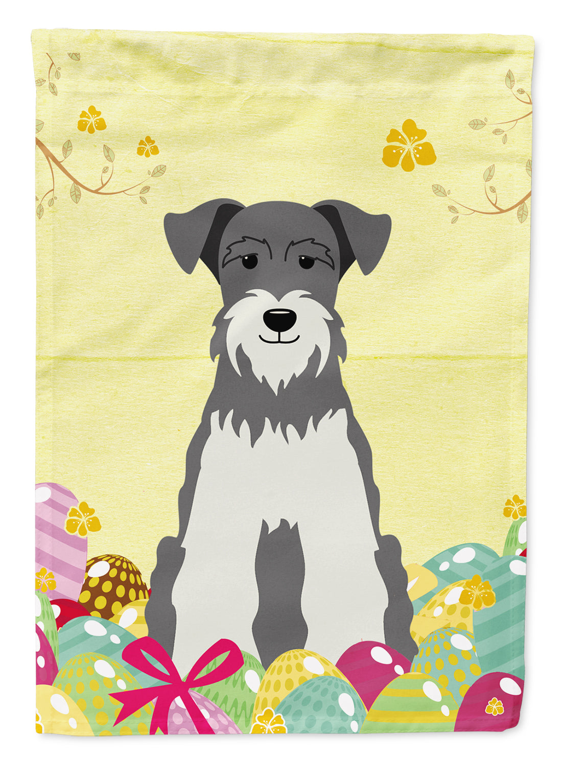 Caroline's Treasures Easter Eggs Miniature Schanuzer Salt and Pepper Garden Flag - Outdoor Decorative Yard Flag BB6054GF