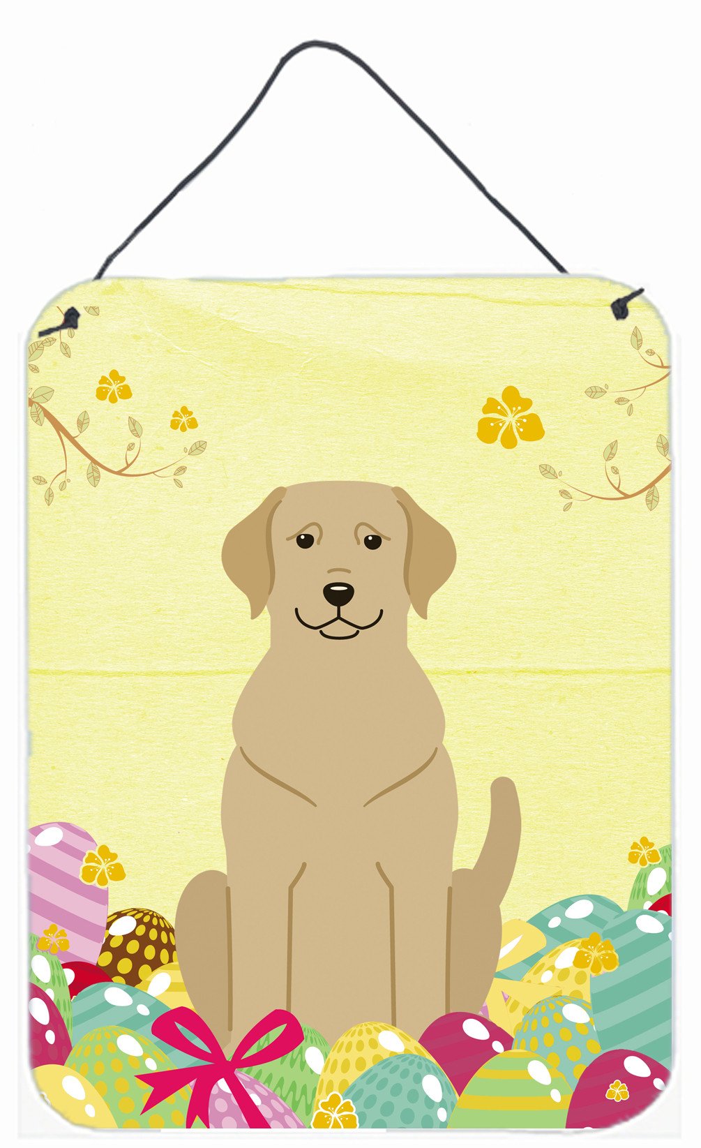 Easter Eggs Yellow Labrador Wall or Door Hanging Prints BB6055DS1216 by Caroline's Treasures