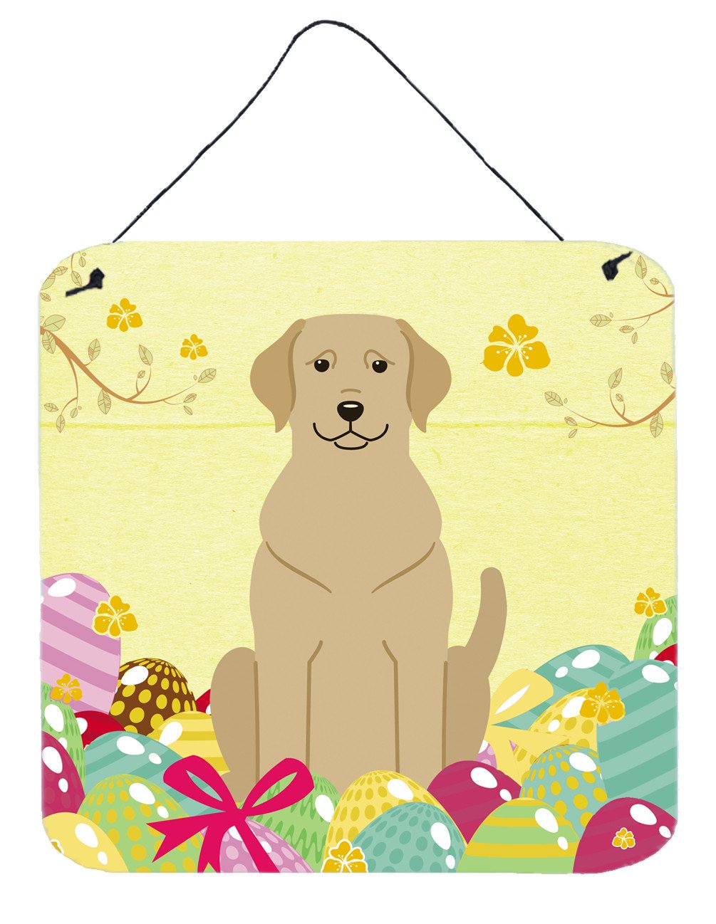 Easter Eggs Yellow Labrador Wall or Door Hanging Prints BB6055DS66 by Caroline's Treasures