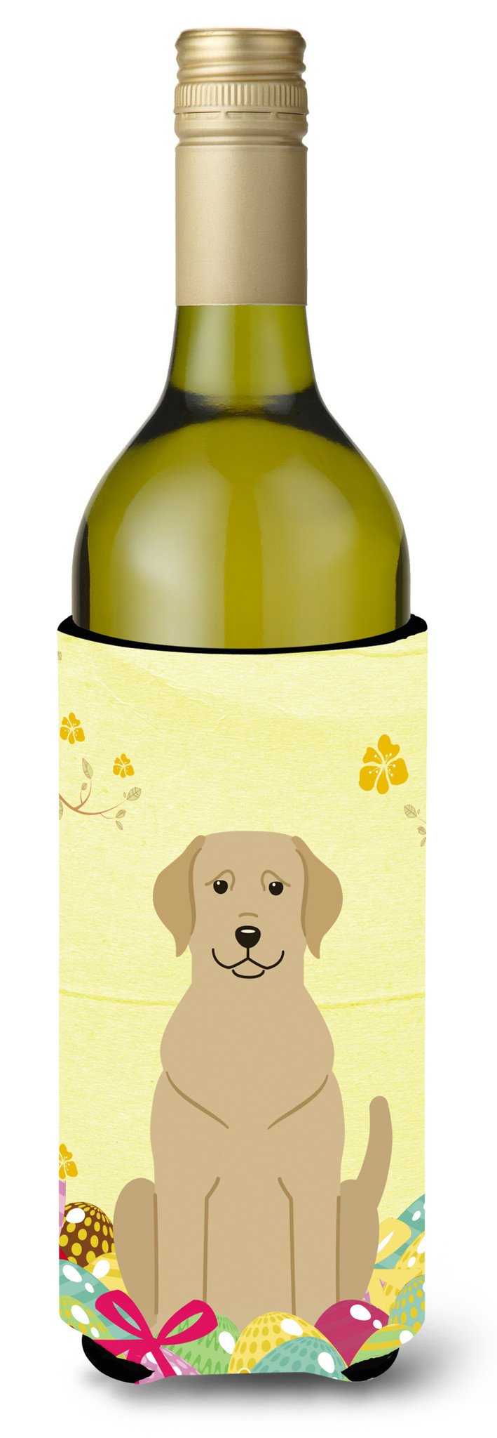 Easter Eggs Yellow Labrador Wine Bottle Beverge Insulator Hugger BB6055LITERK by Caroline&#39;s Treasures