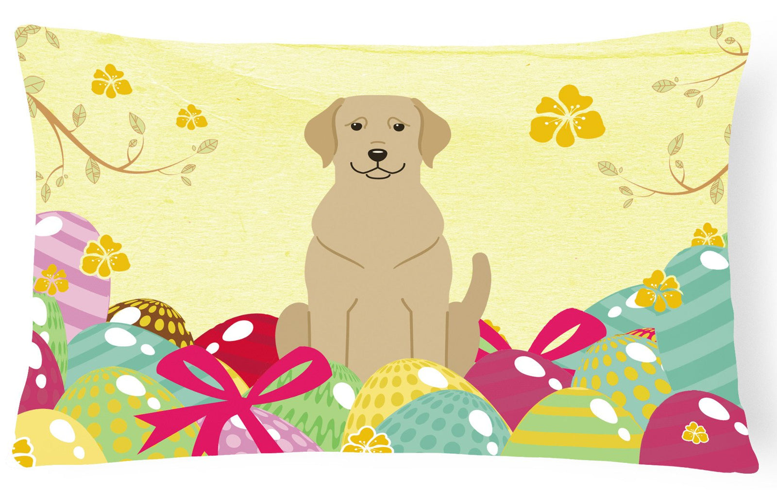 Easter Eggs Yellow Labrador Canvas Fabric Decorative Pillow BB6055PW1216 by Caroline's Treasures