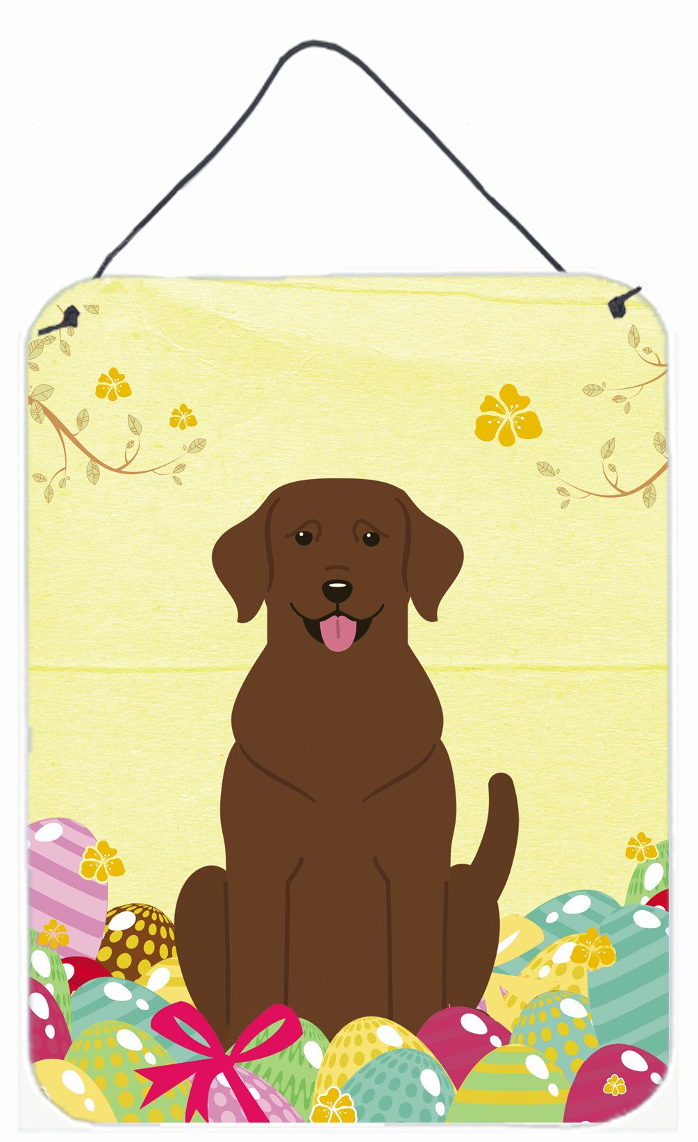 Easter Eggs Chocolate Labrador Wall or Door Hanging Prints BB6056DS1216 by Caroline's Treasures