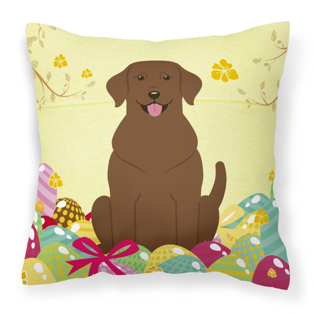 Easter Eggs Chocolate Labrador Fabric Decorative Pillow BB6056PW1818 by Caroline&#39;s Treasures