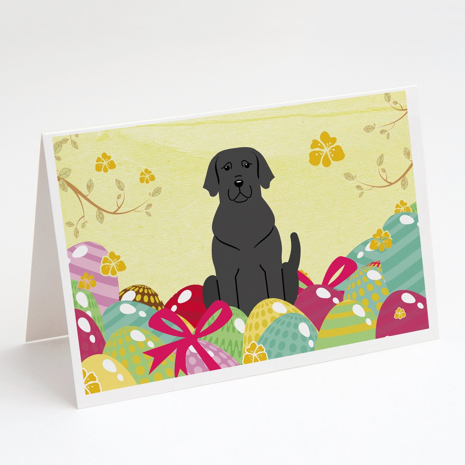Buy this Easter Eggs Black Labrador Greeting Cards and Envelopes Pack of 8