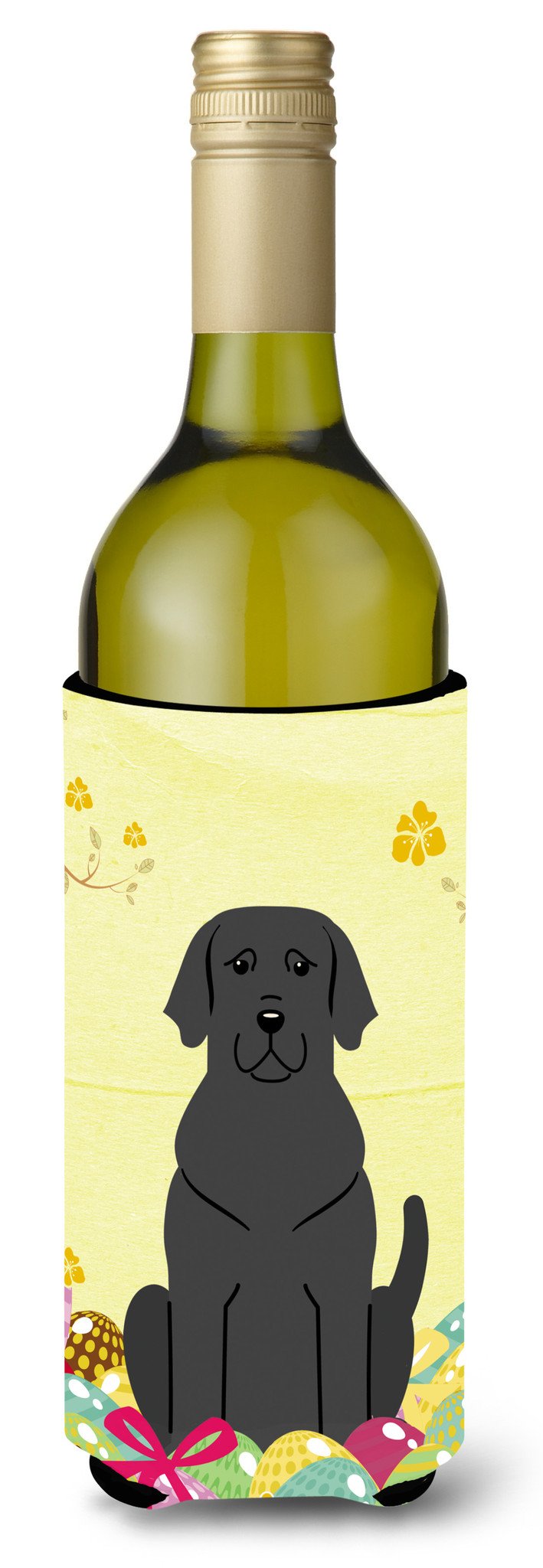 Easter Eggs Black Labrador Wine Bottle Beverge Insulator Hugger BB6057LITERK by Caroline&#39;s Treasures