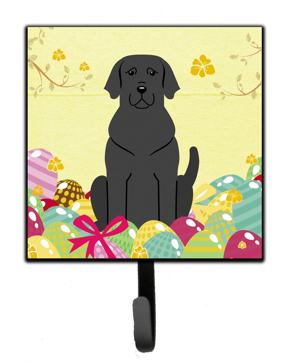 Easter Eggs Black Labrador Leash or Key Holder BB6057SH4 by Caroline&#39;s Treasures