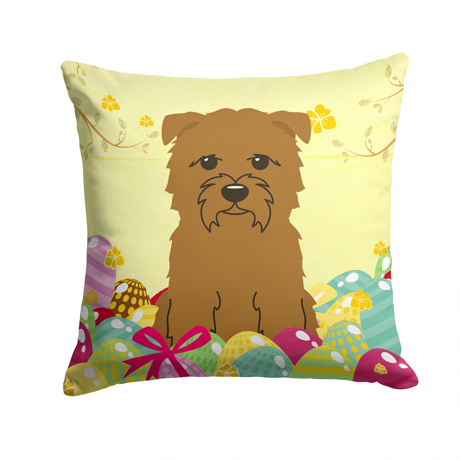 Easter Eggs Glen of Imal Tan Fabric Decorative Pillow BB6060PW1414 - the-store.com