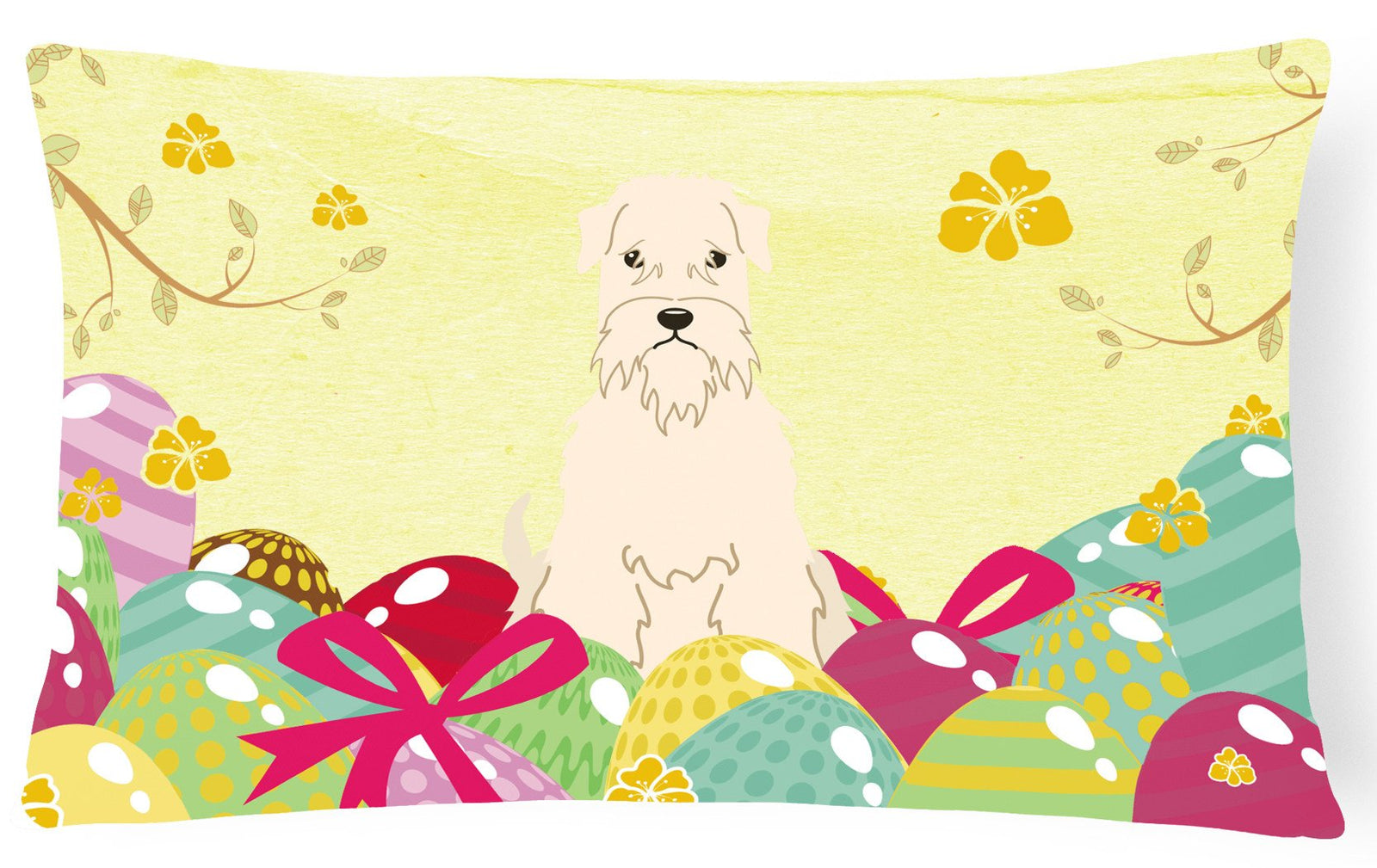 Easter Eggs Soft Coated Wheaten Terrier Canvas Fabric Decorative Pillow BB6061PW1216 by Caroline's Treasures