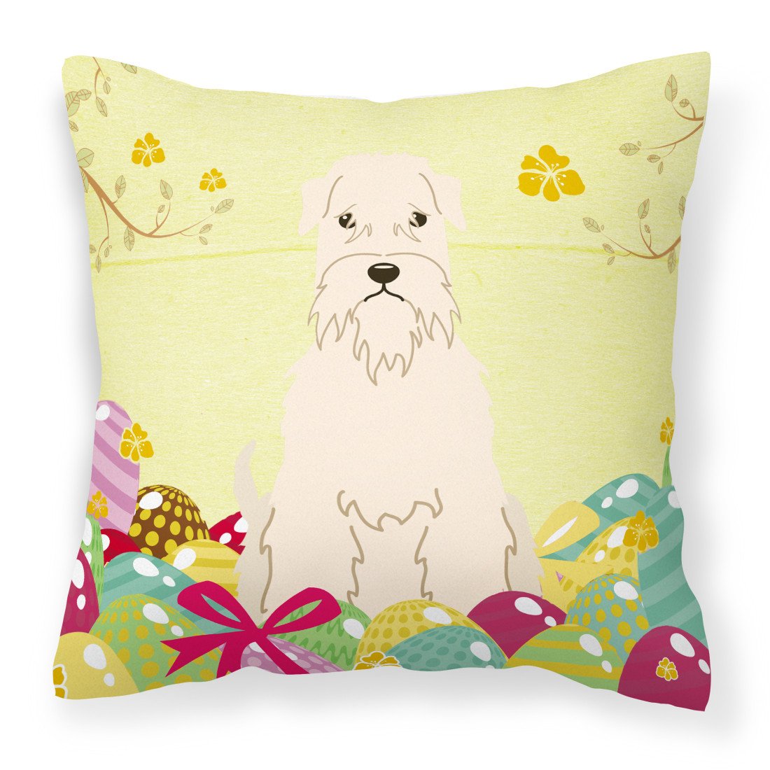 Easter Eggs Soft Coated Wheaten Terrier Fabric Decorative Pillow BB6061PW1818 by Caroline's Treasures