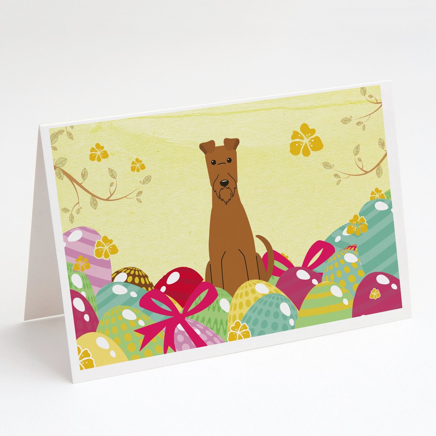 Buy this Easter Eggs Irish Terrier Greeting Cards and Envelopes Pack of 8