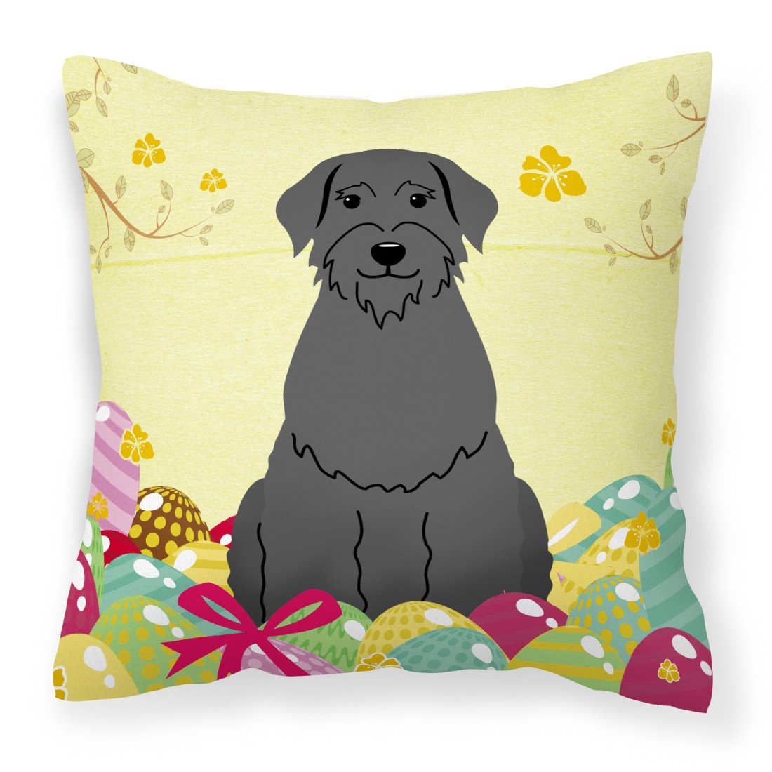 Easter Eggs Giant Schnauzer Fabric Decorative Pillow BB6066PW1818 by Caroline&#39;s Treasures