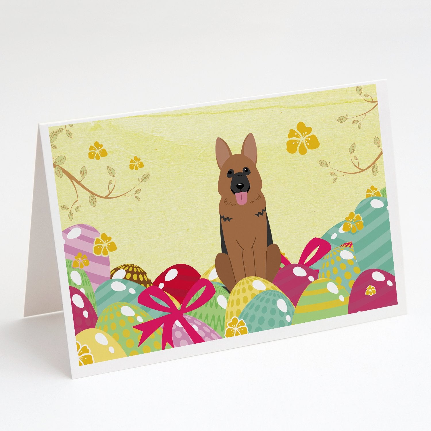 Buy this Easter Eggs German Shepherd Greeting Cards and Envelopes Pack of 8
