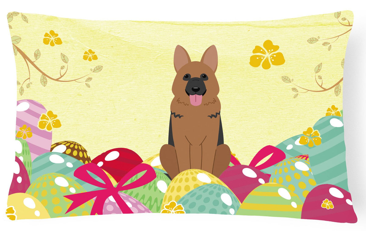 Easter Eggs German Shepherd Canvas Fabric Decorative Pillow BB6067PW1216 by Caroline&#39;s Treasures