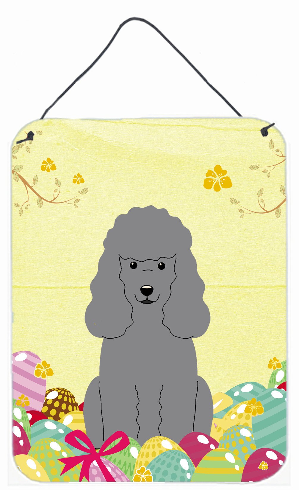 Easter Eggs Poodle Silver Wall or Door Hanging Prints BB6068DS1216 by Caroline&#39;s Treasures