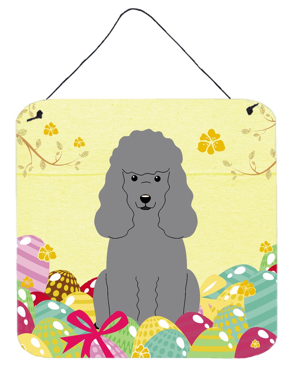 Easter Eggs Poodle Silver Wall or Door Hanging Prints BB6068DS66 by Caroline&#39;s Treasures
