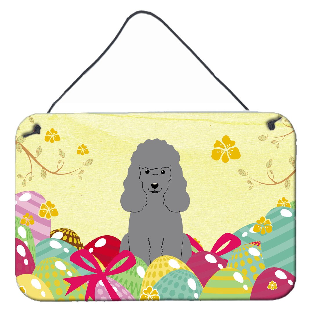 Easter Eggs Poodle Silver Wall or Door Hanging Prints BB6068DS812 by Caroline&#39;s Treasures