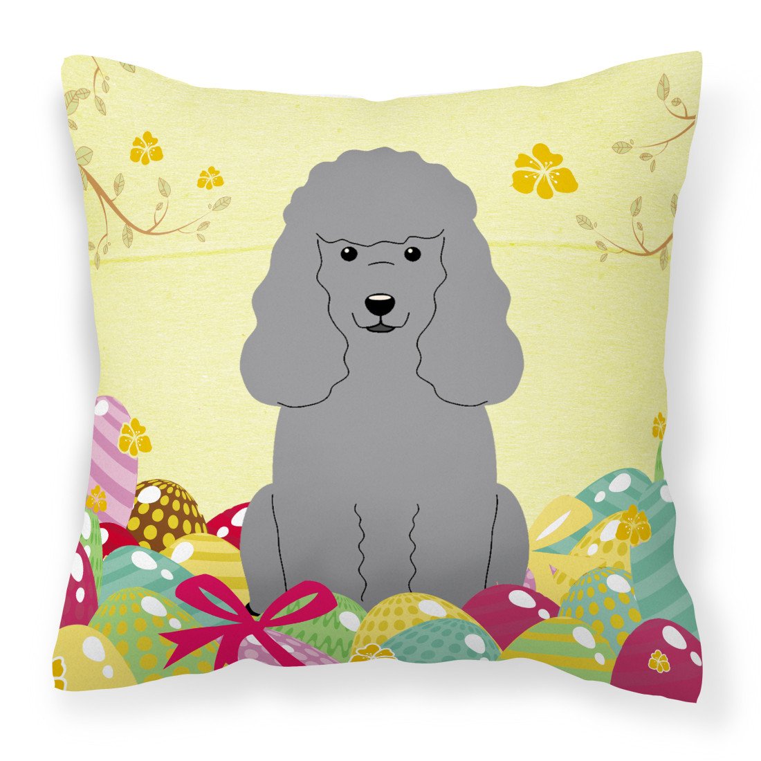 Easter Eggs Poodle Silver Fabric Decorative Pillow BB6068PW1818 by Caroline's Treasures