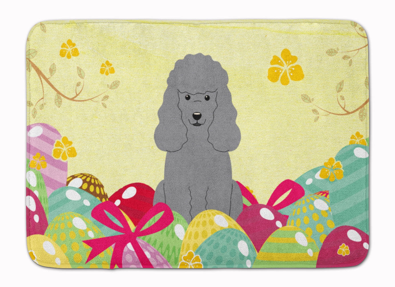 Easter Eggs Poodle Silver Machine Washable Memory Foam Mat BB6068RUG - the-store.com