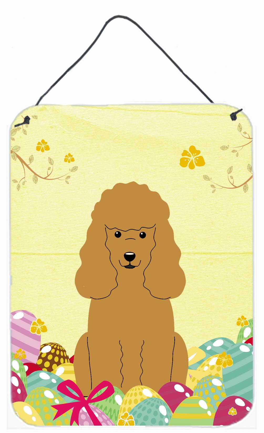 Easter Eggs Poodle Tan Wall or Door Hanging Prints BB6069DS1216 by Caroline&#39;s Treasures