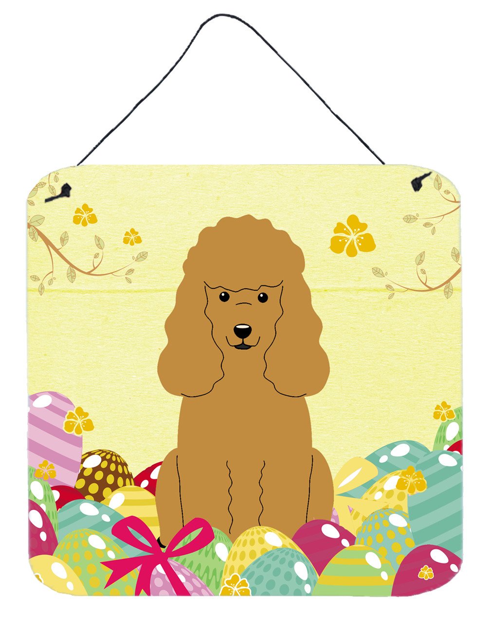 Easter Eggs Poodle Tan Wall or Door Hanging Prints BB6069DS66 by Caroline&#39;s Treasures
