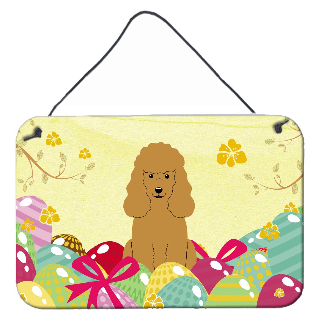 Easter Eggs Poodle Tan Wall or Door Hanging Prints BB6069DS812 by Caroline&#39;s Treasures