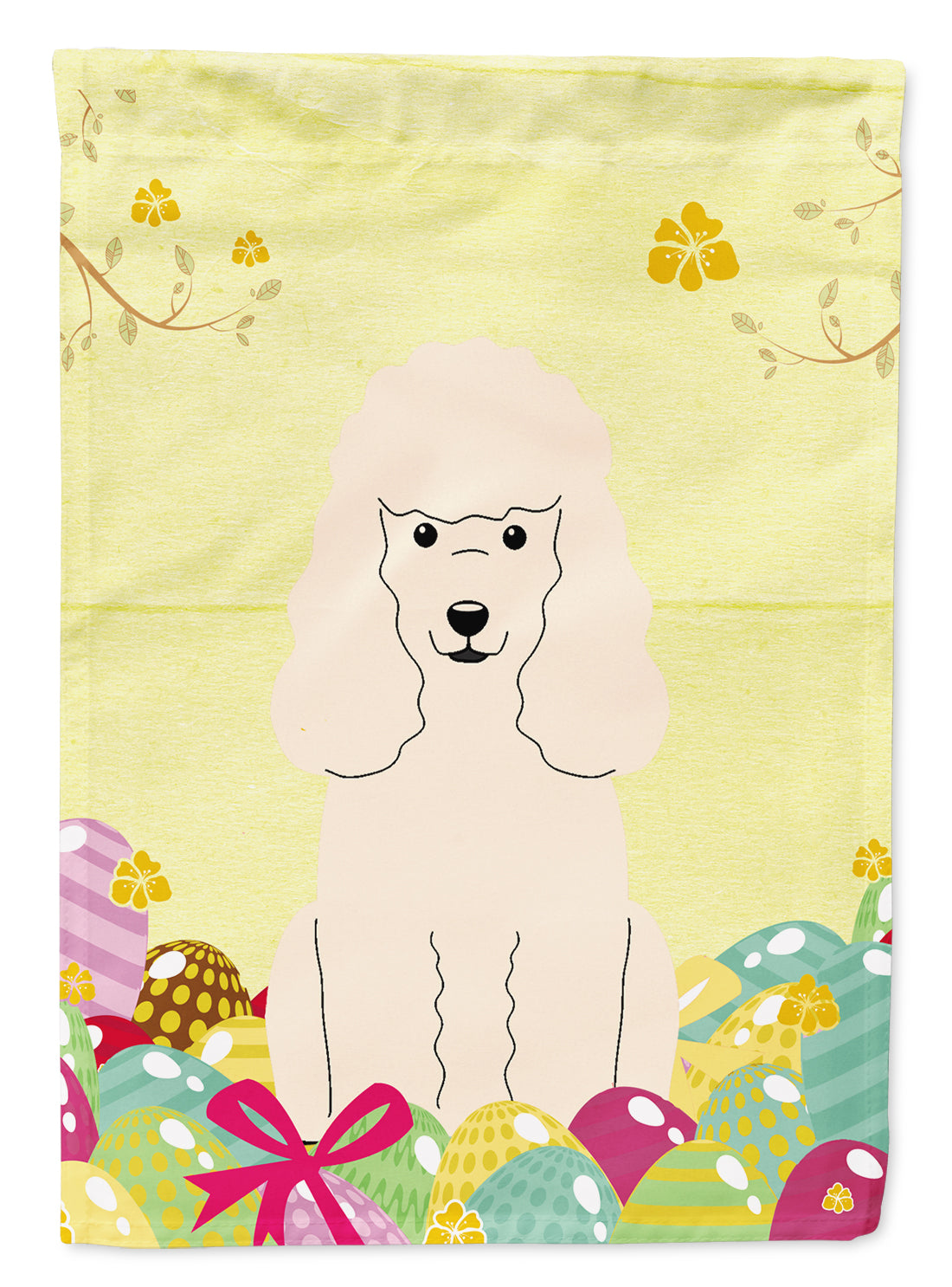 Easter Eggs Poodle White Flag Garden Size BB6070GF  the-store.com.