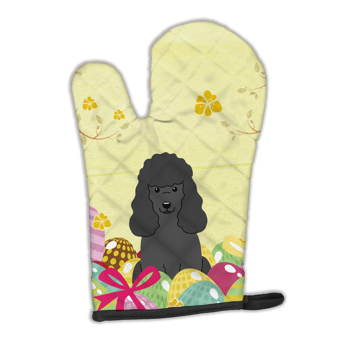 Easter Eggs Poodle Black Oven Mitt BB6071OVMT  the-store.com.