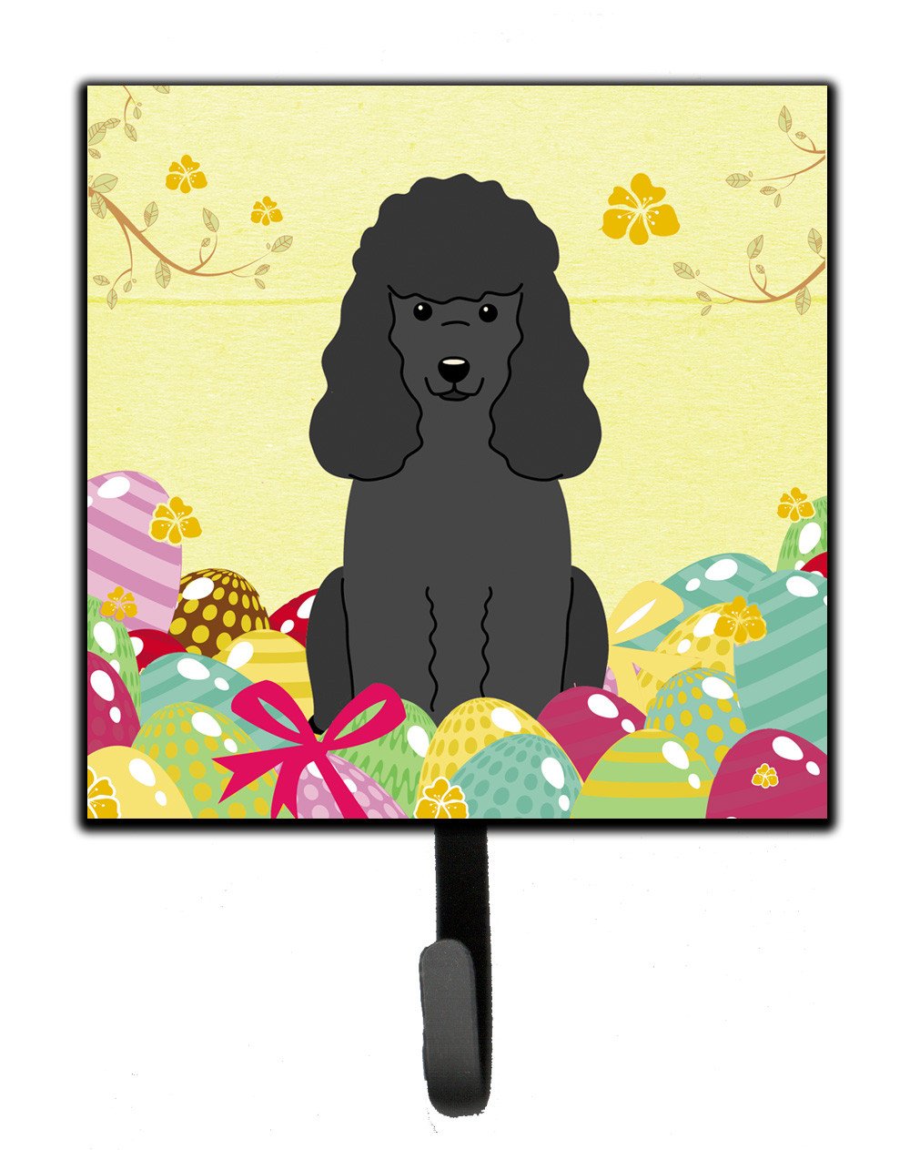 Easter Eggs Poodle Black Leash or Key Holder BB6071SH4 by Caroline&#39;s Treasures