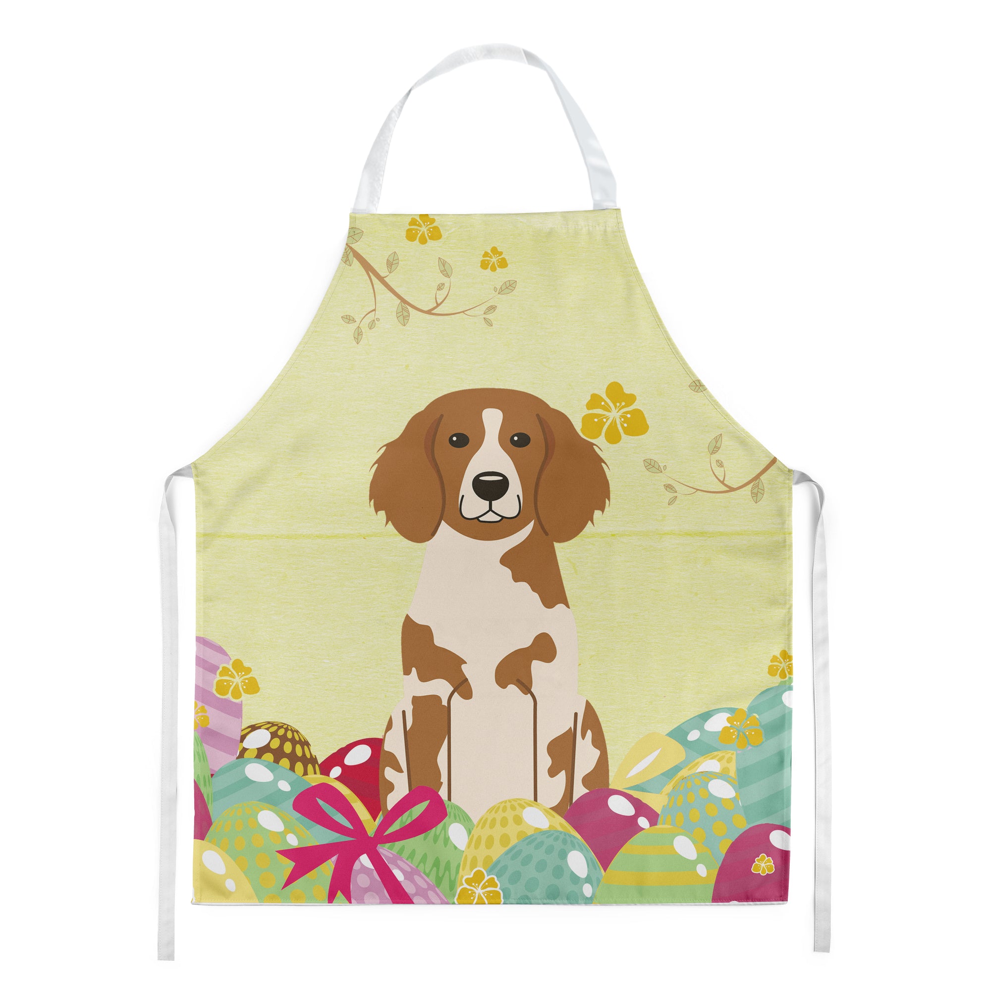 Easter Eggs Brittany Spaniel Apron BB6072APRON  the-store.com.