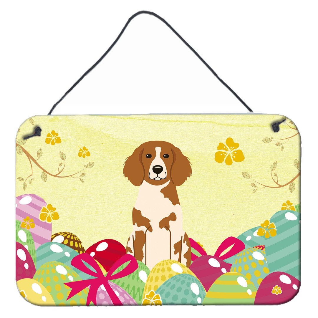 Easter Eggs Brittany Spaniel Wall or Door Hanging Prints BB6072DS812 by Caroline's Treasures