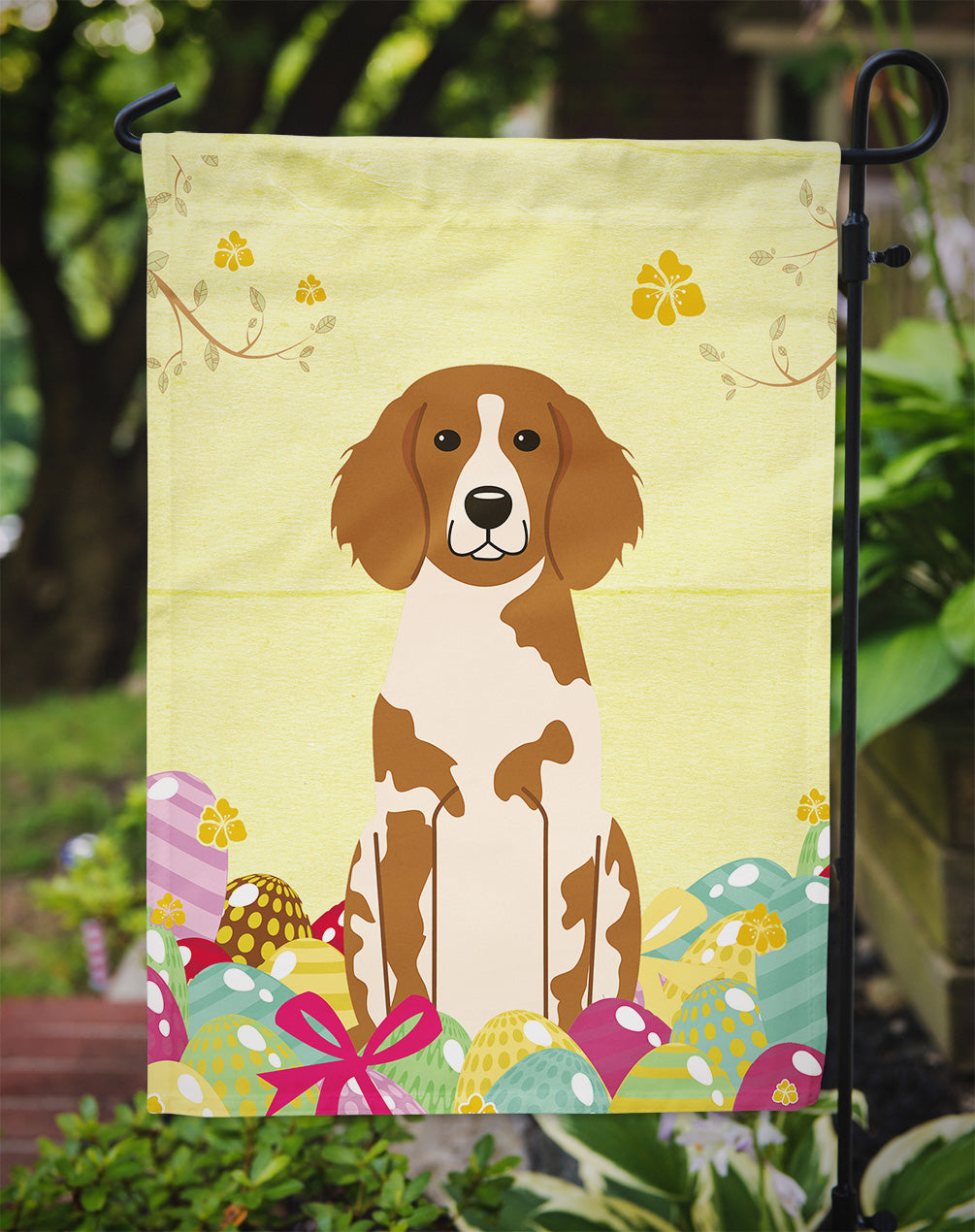 Easter Eggs Brittany Spaniel Flag Garden Size BB6072GF  the-store.com.