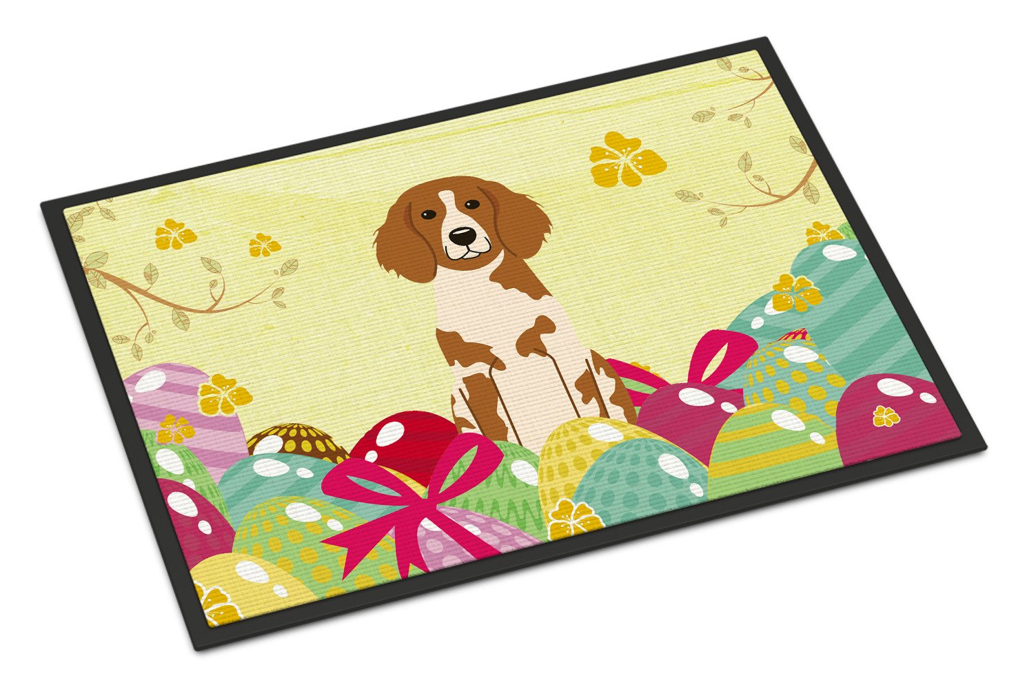 Easter Eggs Brittany Spaniel Indoor or Outdoor Mat 24x36 BB6072JMAT by Caroline's Treasures
