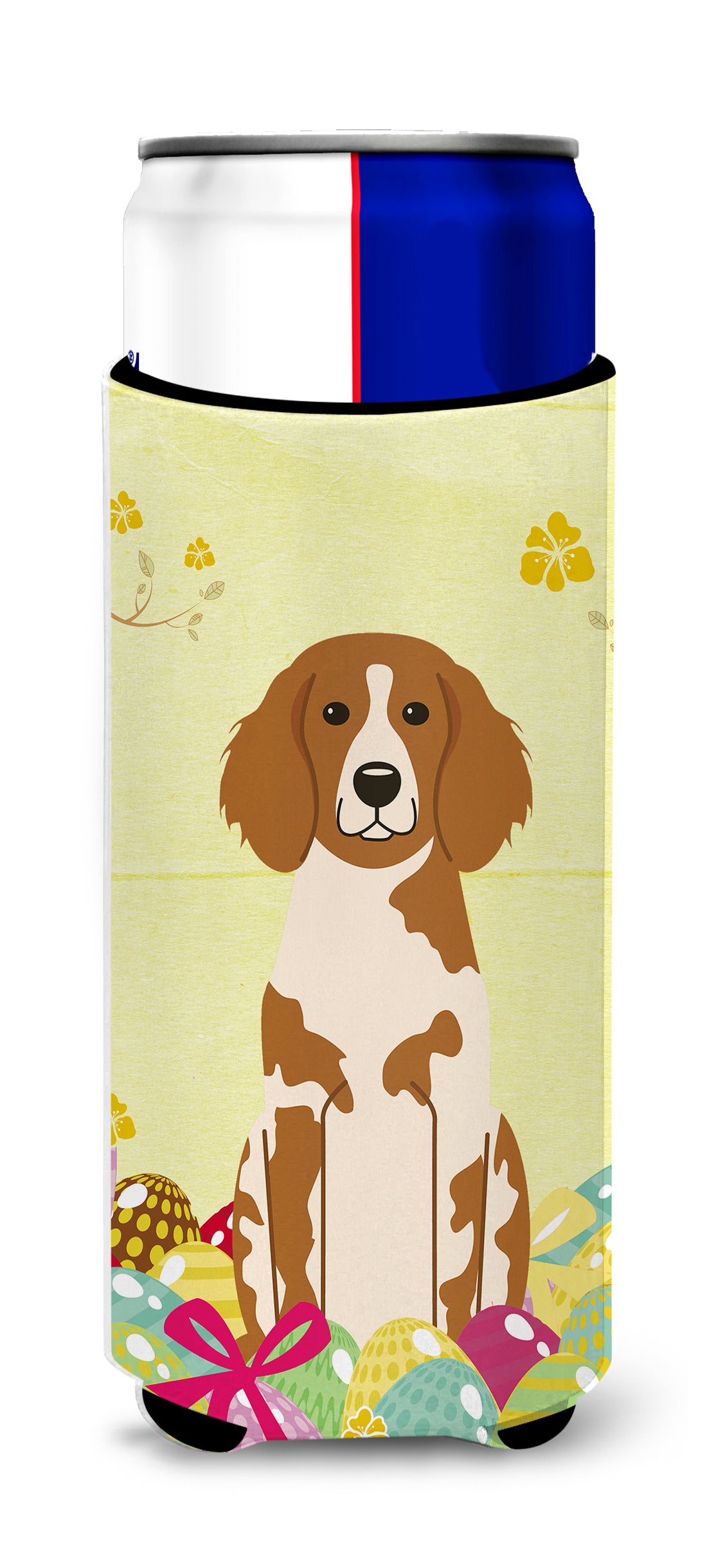 Easter Eggs Brittany Spaniel  Ultra Hugger for slim cans BB6072MUK  the-store.com.